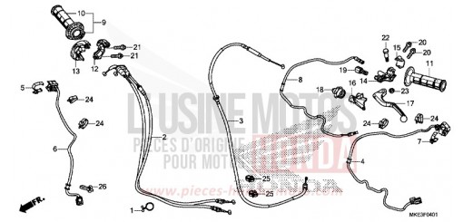 LEVA MANUBRIO/INTERRUTTORE/CAVO (CRF450RJ/RXJ) CRF450RXJ di 2018